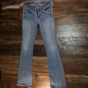 Light wash American Eagle kick boot jeans